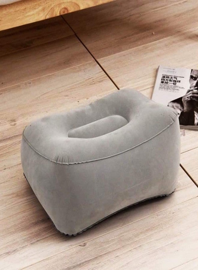 PROXIN Inflatable Travel Foot Rest Pillow Soft Flocking Pillow Inflatable Travel Footrest Pad Footrest Recliner Relax Cushion for Office Car Camping Airplane - Image 2